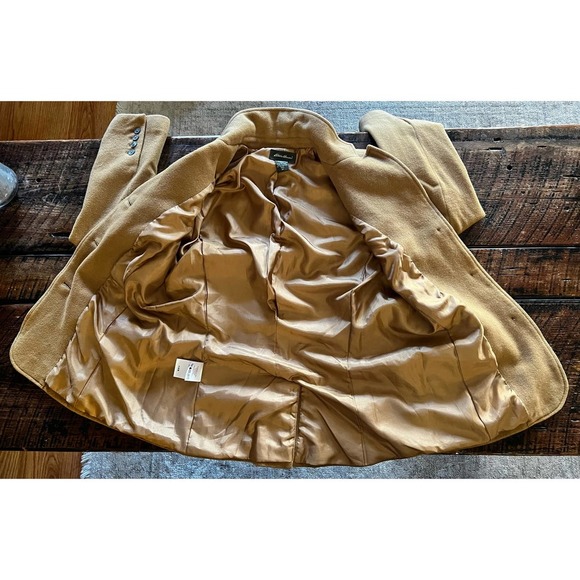 Womens Wool & Angora Chestnut Tan Brown Eddie Bauer Peacoat - Picture 10 of 12